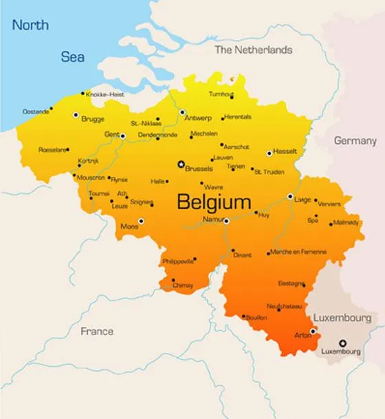 Map of Belgium